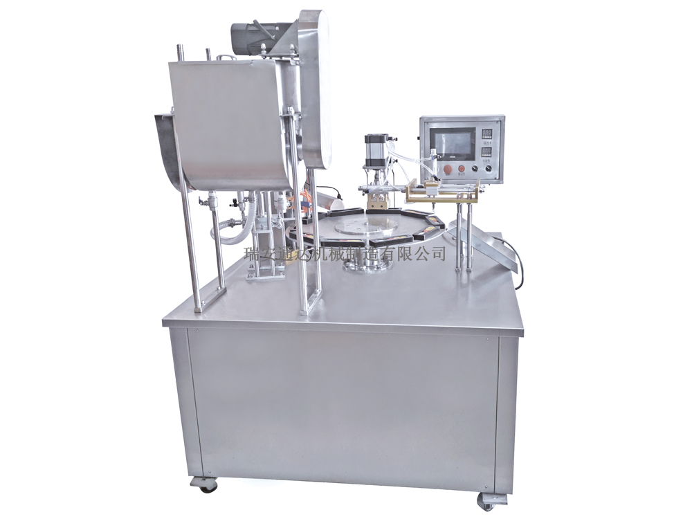 TD-7氣動(dòng)轉(zhuǎn)盤式蜂蜜勺灌裝封口機(jī)